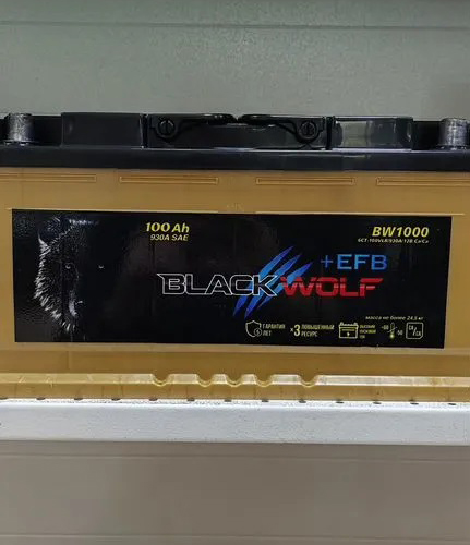 Аккумулятор, BLACK WOLF 100111K11BW EFB, 100 Ah, обратная полярность